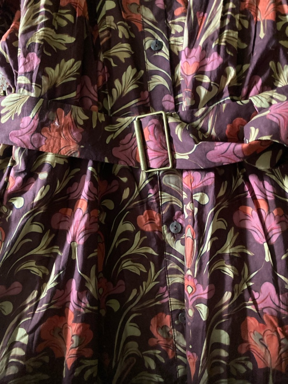 entro Floral Puff-Sleeve Mini Dress in Burgundy and Pink - Picture 9 of 13